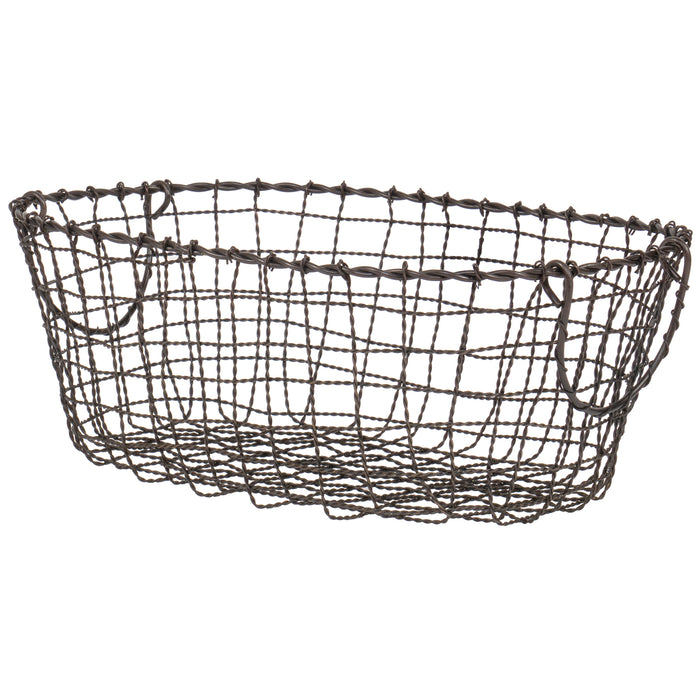 Red Co. Oval Black Metal Fruit Basket Multi Purpose Kitchen Home Organizer Bin with Handles