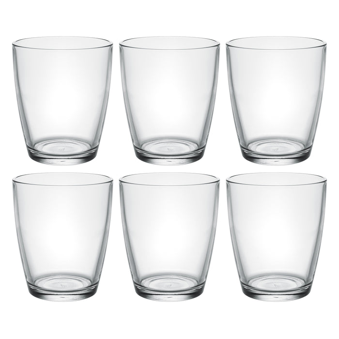 Vega Modern Clear Glass Iced Tea Cups, Drinking Glasses Water Juice Soda Beverage Tumblers, Set of 6