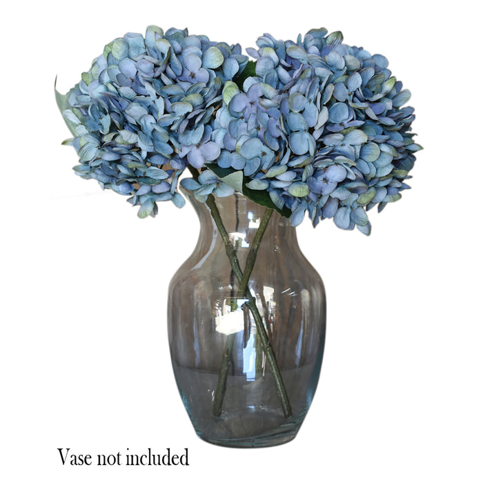 Red Co. Aqua Blue Faux Silk Blooming Hydrangea Pick Bouquet, 13 Inches