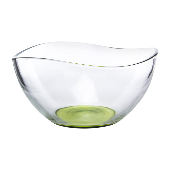 Mini Colored Glass Wavy Serving Prep Bowls, 10.5 Ounce, Set of 6-5" x 5" x 2.5" each