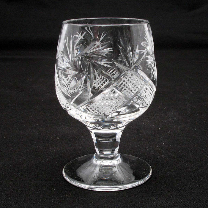 SET of 6 Russian CUT Crystal Shot Glasses on Short Stem 50ml Hand Made