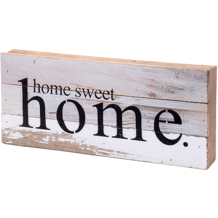 Second Nature By Hand 14x6 Inch Reclaimed Wood Art, Handcrafted Decorative Wall Plaque — Home Sweet Home