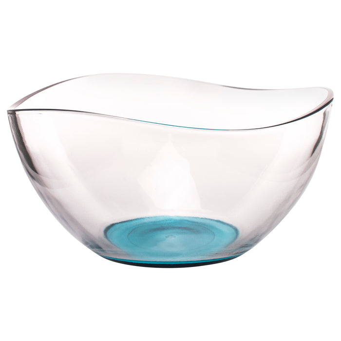 Mini Colored Glass Wavy Serving Prep Bowls, 10.5 Ounce, Set of 6-5" x 5" x 2.5" each