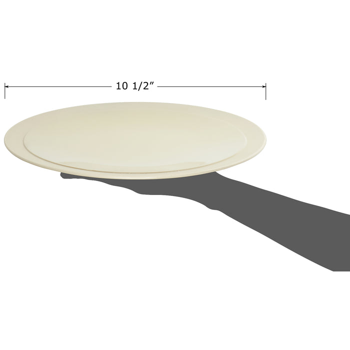 Light Grey Porcelain Round Dinnerware Table Plate Glossy Finish with Matte Edges 10.5 Inch - Set of 6