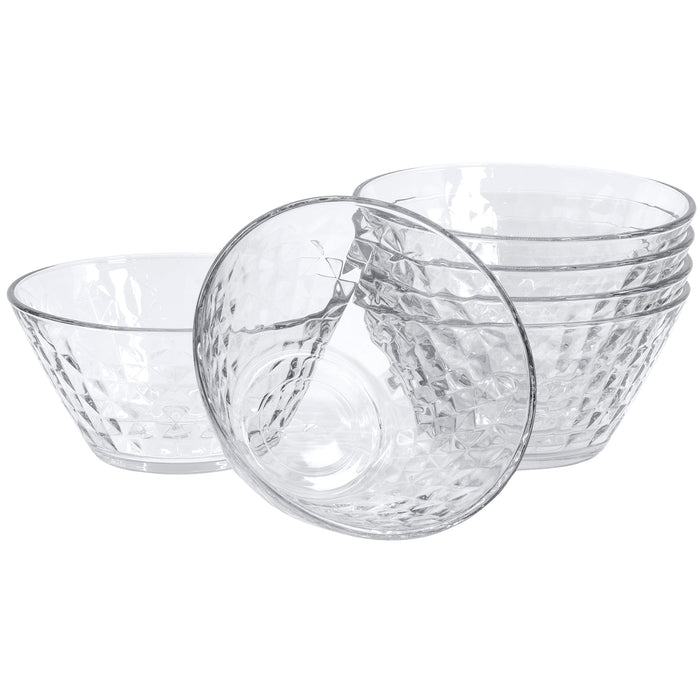 Red Co. Clear Bowl with Diamond Pattern for Serving, Mixing and Storing