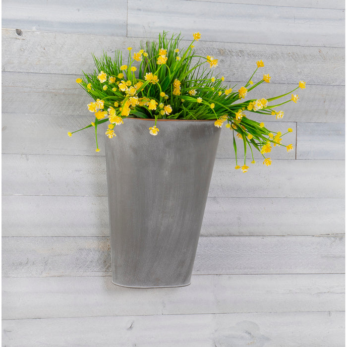 Red Co. Farmhouse Style Galvanized Metal Floor Hanging Multifunctional Bucket in Brushed White