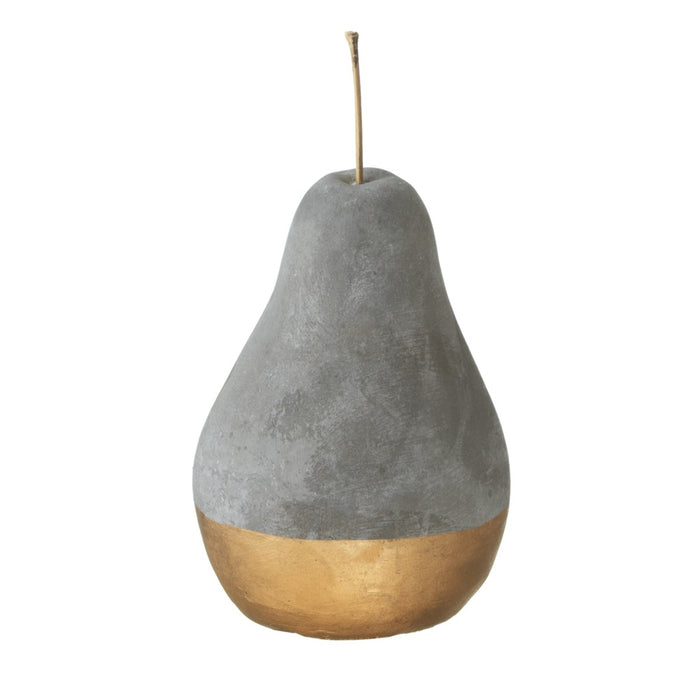 Red Co. Gold Dipped 7-Inch Cement Pear Home Decor