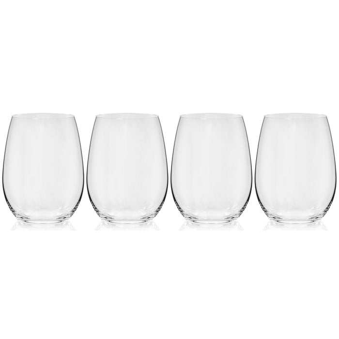 Pure Crystal Clear Large Stemless Red Wine Glasses, 20 ounce - Set of 4